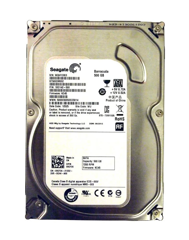18D142-500 - Seagate BarraCuda 500GB 7200RPM SATA 6Gb/s 16MB Cache (CE) 3.5-inch Hard Drive