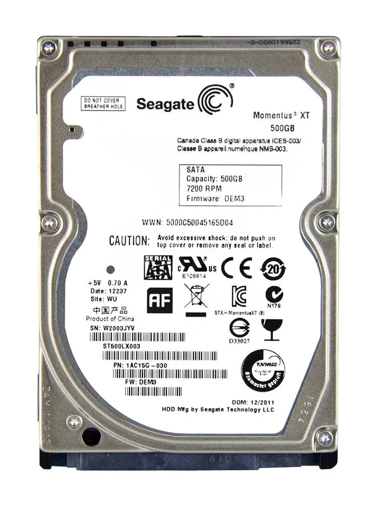 1AC15G-030 - Seagate 500GB 7200RPM SATA 6Gb/s 2.5-inch Hard Drive
