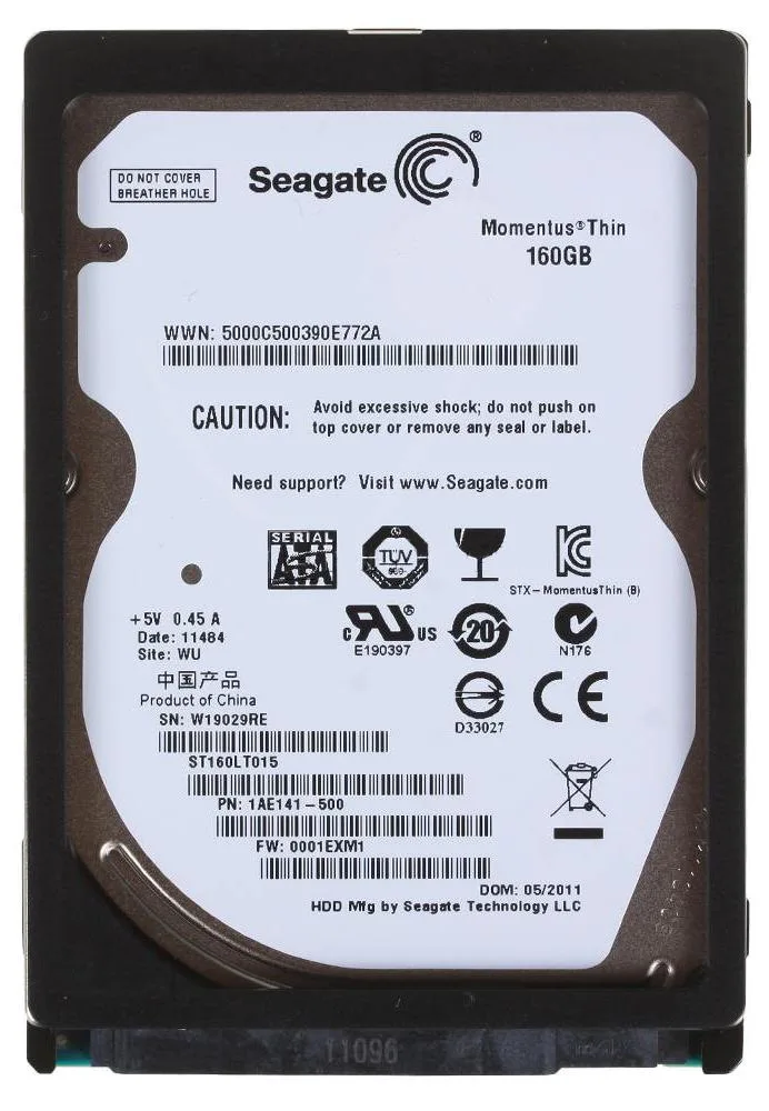 1AE141-500 - Seagate 160GB 5400RPM SATA 3Gb/s 2.5-inch Hard Drive