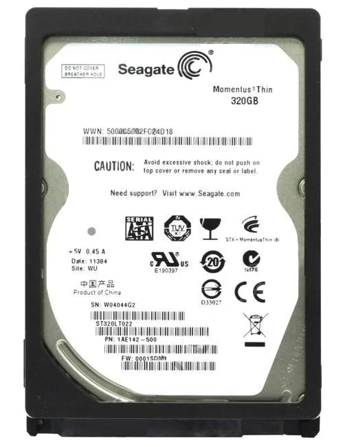1AE142-500 - Seagate Momentus Thin 320GB 5400RPM SATA 3Gb/s 16MB Cache (CE) 2.5-inch Hard Drive