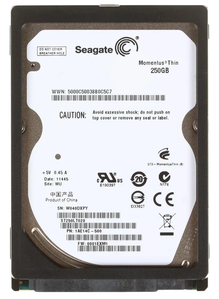 1AE14C-500 - Seagate 250GB 5400RPM SATA 3Gb/s 2.5-inch Hard Drive