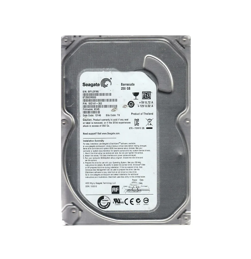 1BD141-302 - Seagate BarraCuda 7200.14 250GB 7200RPM SATA 6Gb/s 16MB Cache 3.5-inch Hard Drive