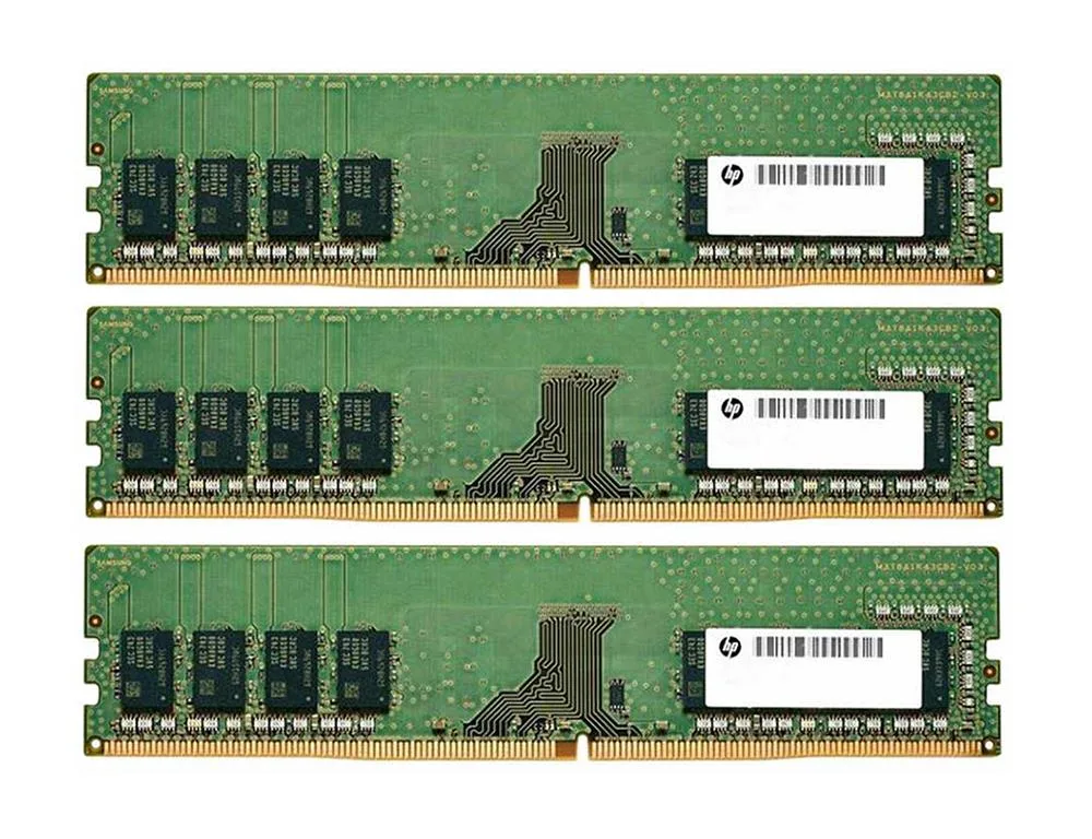 1C8K5AV - HP 24GB Kit (3X8GB) DDR4-3200MHz PC4-25600 ECC Unbuffered CL22 288-Pin UDIMM 1.2V Single Rank Memory