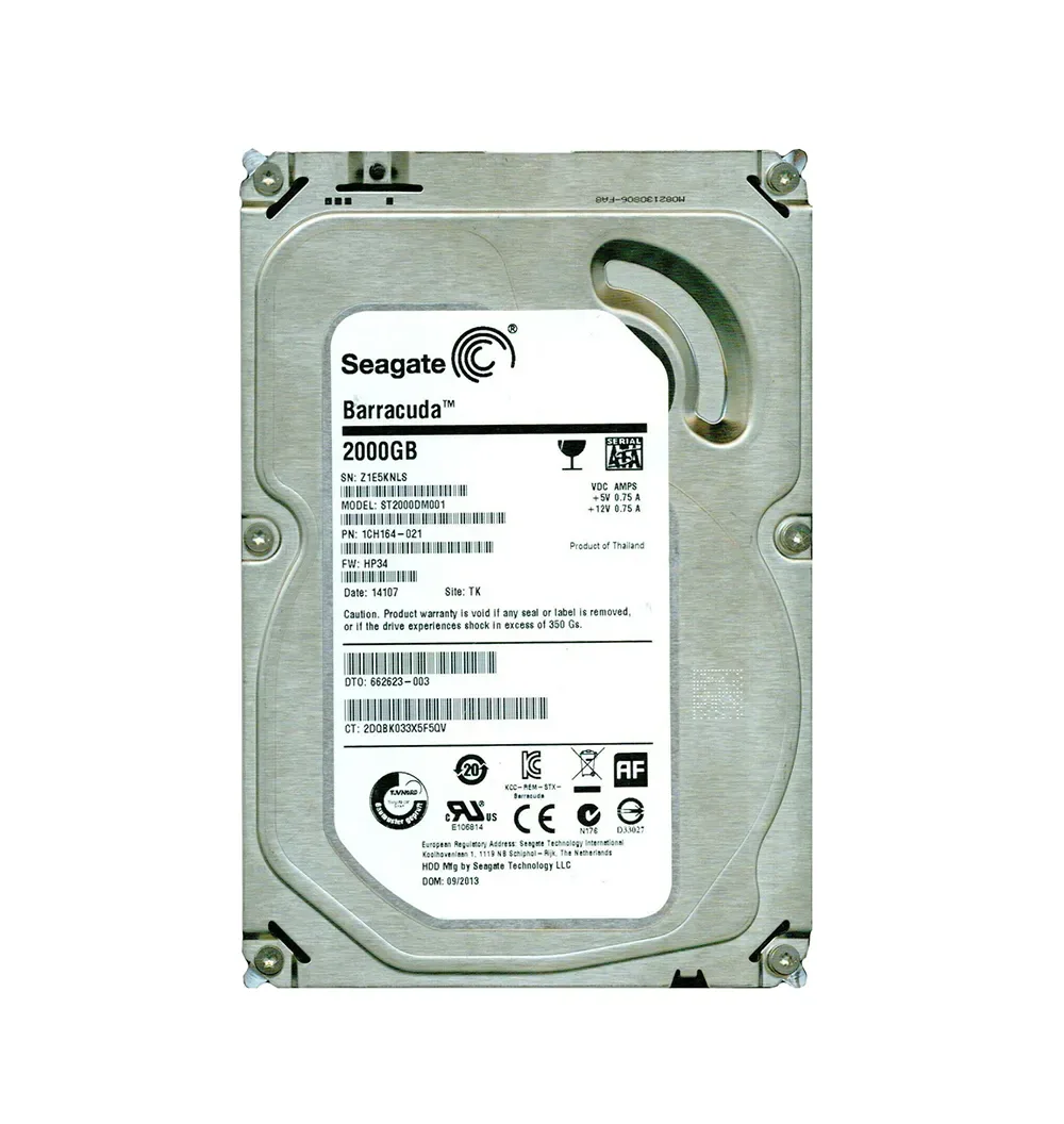 1CH164-021 - Seagate BarraCuda 2TB 7200RPM SATA 6Gb/s 64MB Cache LFF 3.5-inch Hard Drive