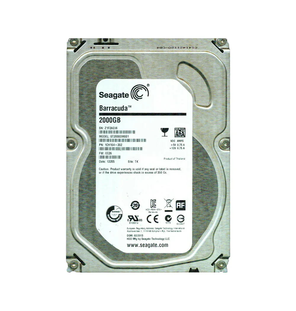 1CH164-302 - Seagate BarraCuda 2TB 7200RPM SATA 6Gb/s 64MB Cache LFF 3.5-inch Hard Drive