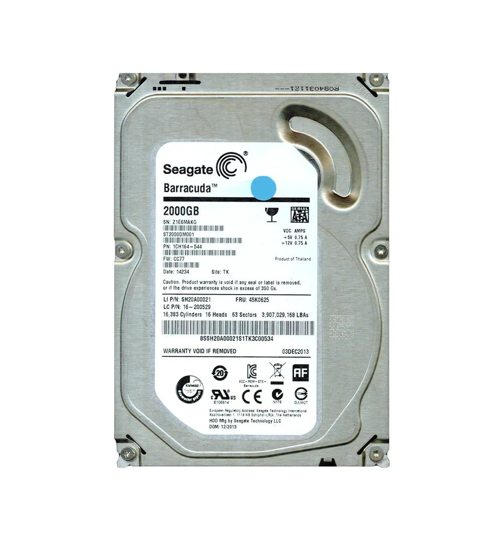 1CH164-544 - Seagate BarraCuda 2TB 7200RPM SATA 6Gb/s 64MB Cache LFF 3.5-inch Hard Drive