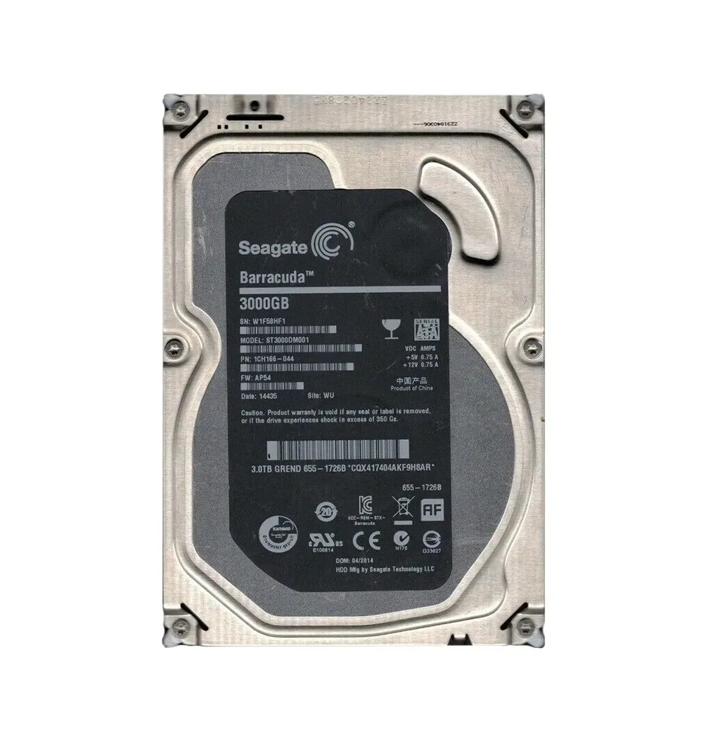 1CH166-044 - Seagate BarraCuda 3TB 7200RPM SATA 6Gb/s 64MB Cache (RoHS) 3.5-inch Hard Drive