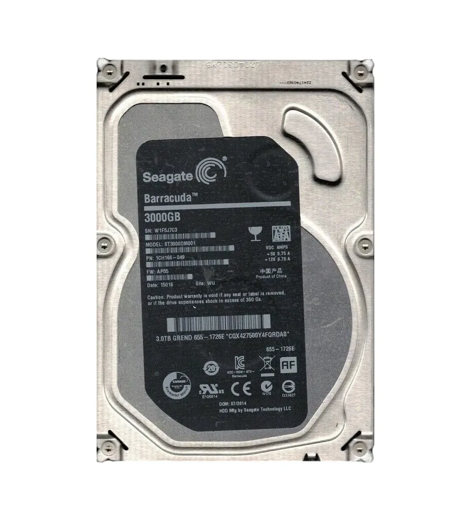 1CH166-049 - Seagate BarraCuda 3TB 7200RPM SATA 6Gb/s 64MB Cache (RoHS) 3.5-inch Hard Drive