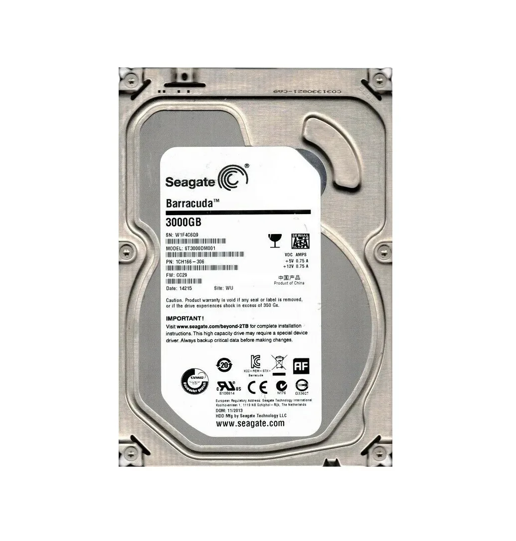 1CH166-306 - Seagate BarraCuda 3TB 7200RPM SATA 6Gb/s 64MB Cache (RoHS) 3.5-inch Hard Drive