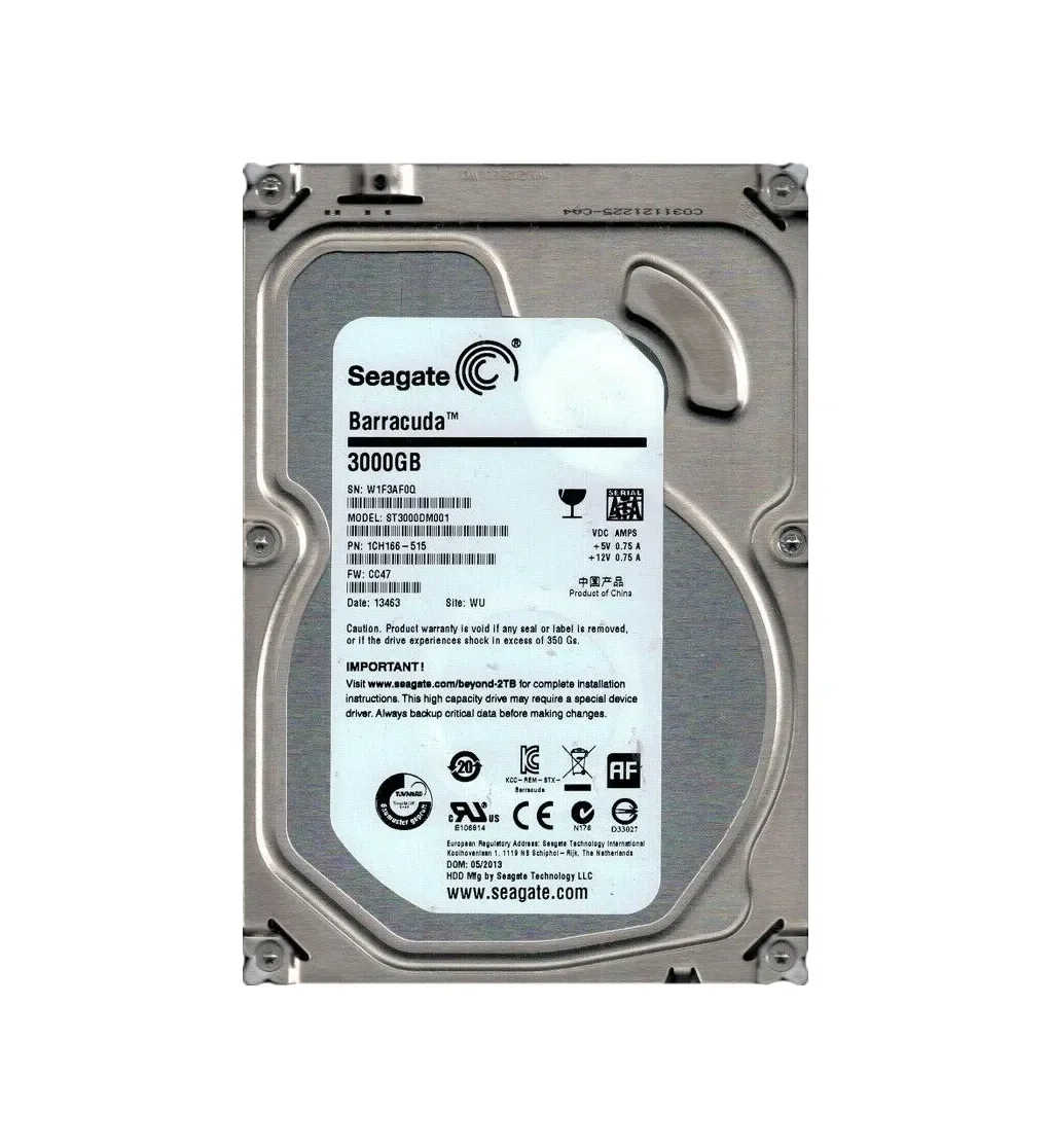 1CH166-515 - Seagate BarraCuda 3TB 7200RPM SATA 6Gb/s 64MB Cache (RoHS) 3.5-inch Hard Drive