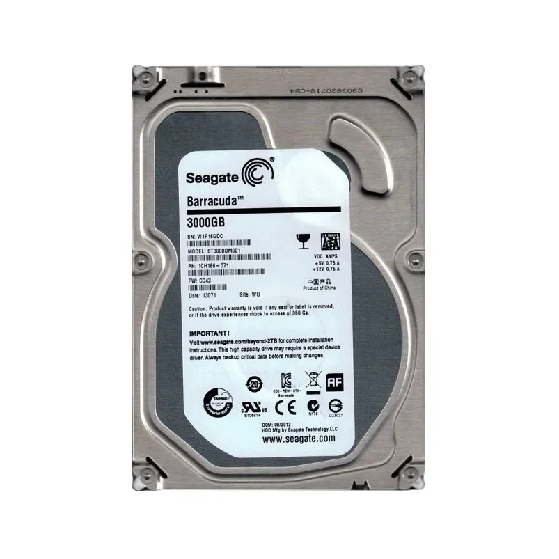 1CH166-571 - Seagate BarraCuda 3TB 7200RPM SATA 6Gb/s 64MB Cache (RoHS) 3.5-inch Hard Drive