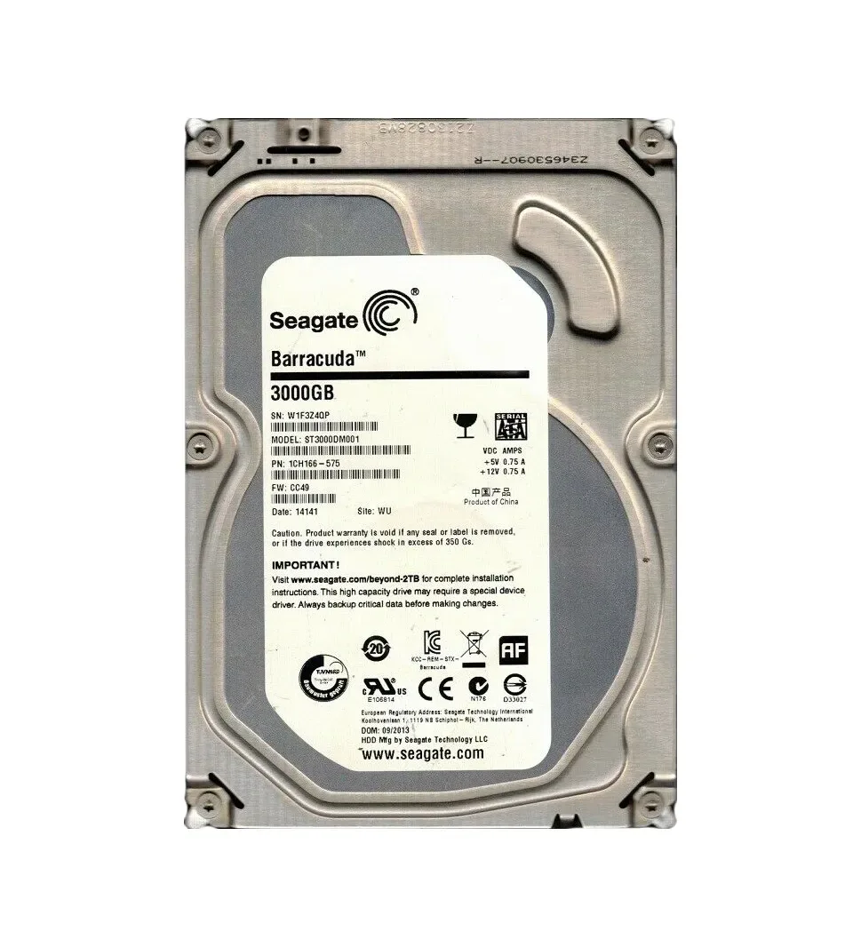 1CH166-575 - Seagate BarraCuda 3TB 7200RPM SATA 6Gb/s 64MB Cache (RoHS) 3.5-inch Hard Drive
