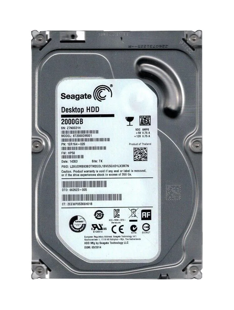 1ER164-020 - Seagate 2TB 7200RPM SATA 6Gb/s 3.5-inch Hard Drive