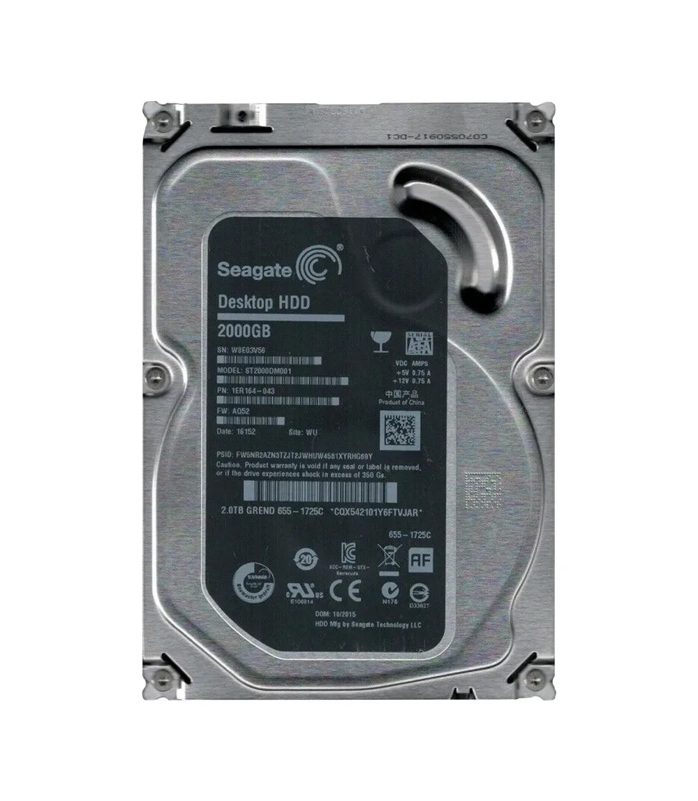 1ER164-043 - Seagate 2TB 7200RPM SATA 6Gb/s 64MB Cache (RoHS) 3.5-inch Hard Drive
