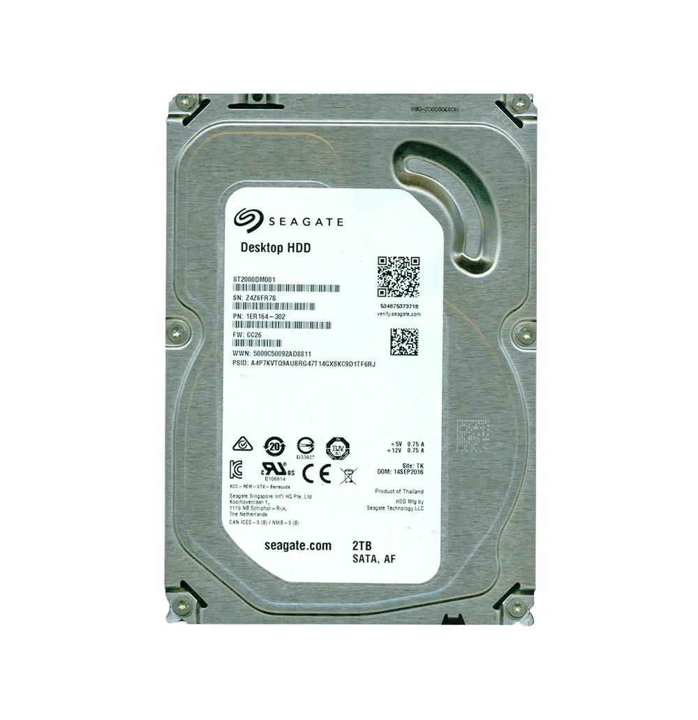 1ER164-302 - Seagate 2TB 7200RPM SATA 6Gb/s 64MB Cache (RoHS) 3.5-inch Hard Drive