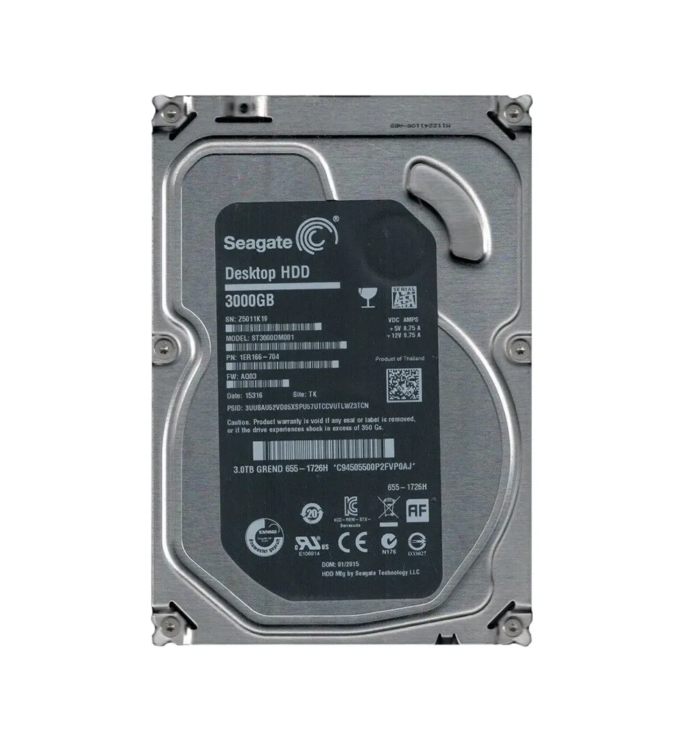 1ER166-704 - Seagate 3TB 7200RPM SATA 6Gb/s 64MB Cache (RoHS) 3.5-inch Hard Drive