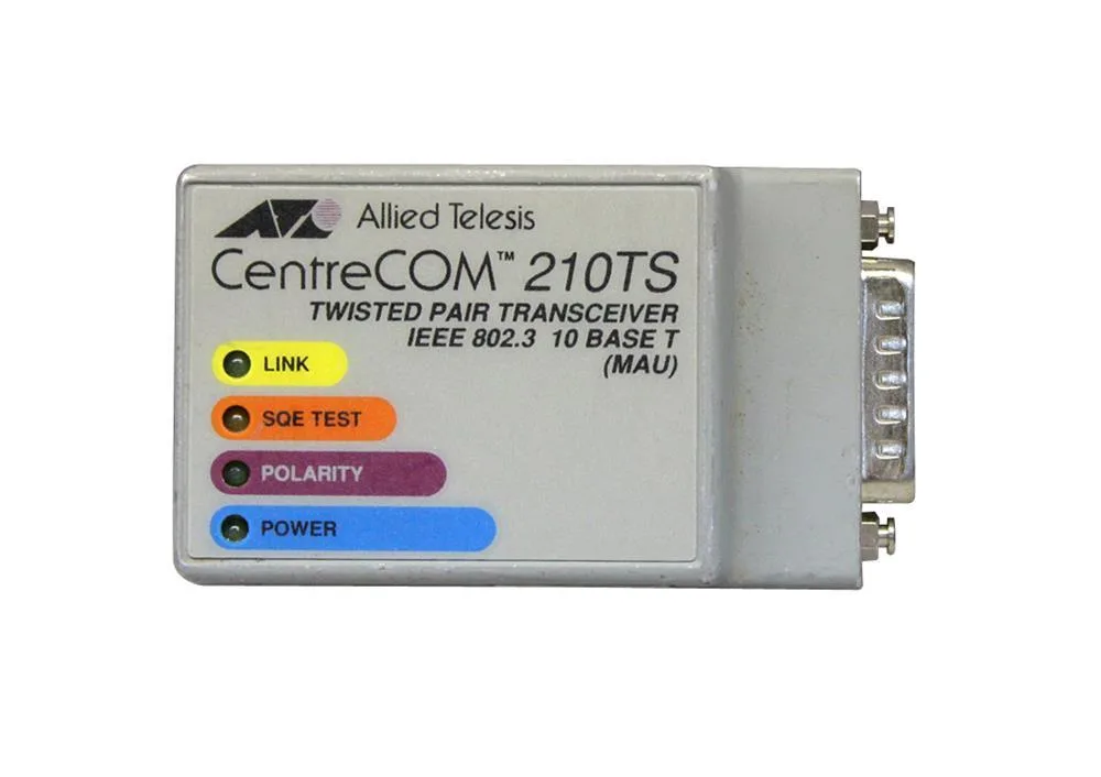 210TX - Allied Telesis 10Mb/s 10Base-T RJ-45 to AUI Twisted Pair Transceiver