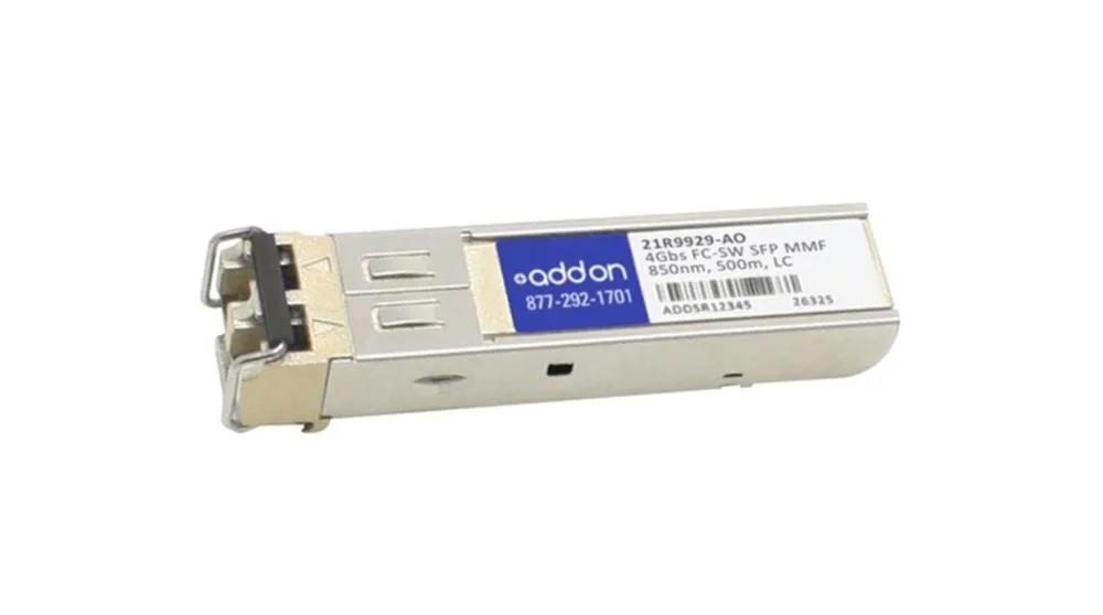 21R9929AO - Addonics 4Gbps 4GBase-SX Multi-mode Fiber 550m 850nm Duplex LC Connector SFP Transceiver Module