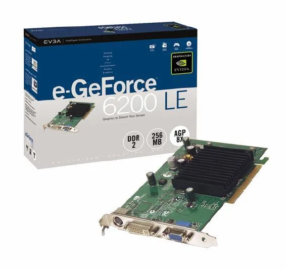 256-A8-N295-BX - EVGA e-GeForce 6200 LE 256MB GDDR2 DVI/ D-Sub/ VGA/ AGP 4x/8x Video Graphics Card