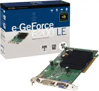 256-A8-N295-R1 - EVGA e-GeForce 6200 LE 256MB GDDR2 DVI/ D-Sub/ VGA/ AGP 4x/8x Video Graphics Card