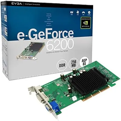 256-A8-N341-B2 - EVGA e-GeForce 6200 256MB 64-Bit DDR AGP 4X/ 8X VGA/ DVI/ S-Video Out Video Graphics Card