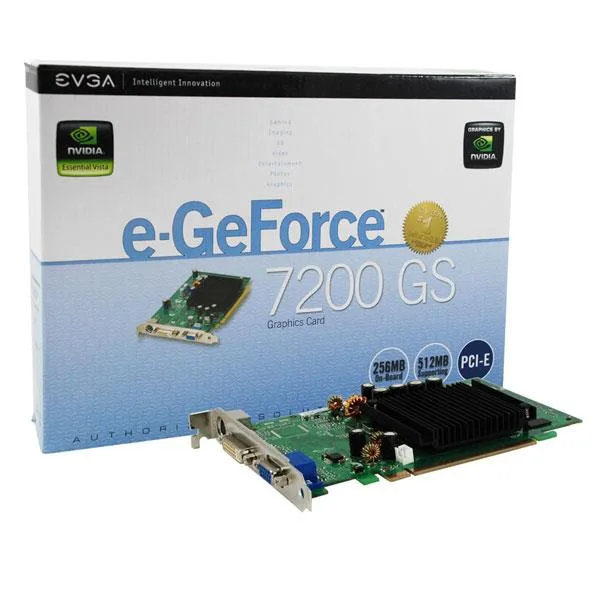 256-P2-N429-R1 - EVGA e-GeForce 7200 GS TC 256MB 64-Bit DDR2 PCI Express x16 D-Sub/ S-Video Out/ DVI Video Graphics Card