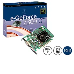 256-P2-N445-B1 - EVGA e-GeForce 7300 GT 256MB DDR2 PCI Express x16 DVI/ D-Sub/ HDTV/ S-Video Out/ SLI Support Video Graphics Card
