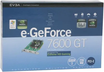 256-P2-N543-K1 - EVGA GeForce 7600 GS 256MB GDDR2 128-Bit SLI Support PCI Express x16 Video Graphics Card