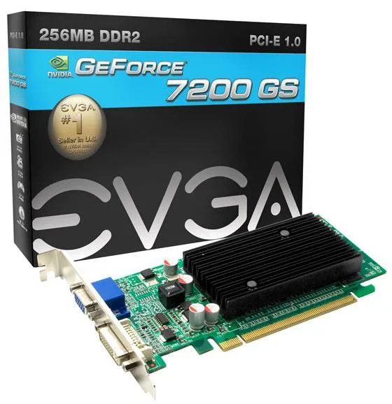 256-P2-N711-RX - EVGA GeForce 7200 GS 256MB DDR2 PCI Express x16 DVI/ VGA Video Graphics Card