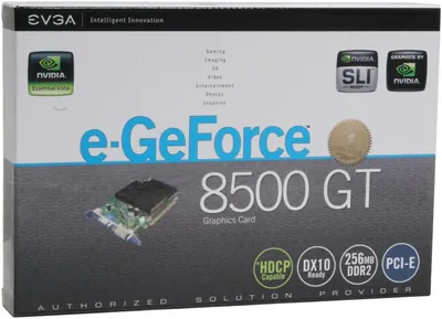 256-P2-N741-B1 - EVGA e-GeForce 8500 GT 256MB 128-Bit GDDR2 DirectX 10 PCI Express x16 Video Graphics Card