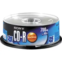 25CDQ80RSP - Sony 48x CD-R Media - 700MB - 120mm Standard - 25 Pack Spindle