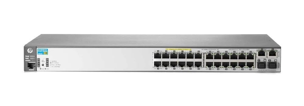 HP 2620-24 Aruba 2620 Series E2620-24 24 x RJ-45 Ports 100Base-TX + 2 x GE RJ-45 Ports + 2 x open mini-GBIC SFP slots Layer 3 Managed Rack-mountable Network Fast Ethernet Network Switch