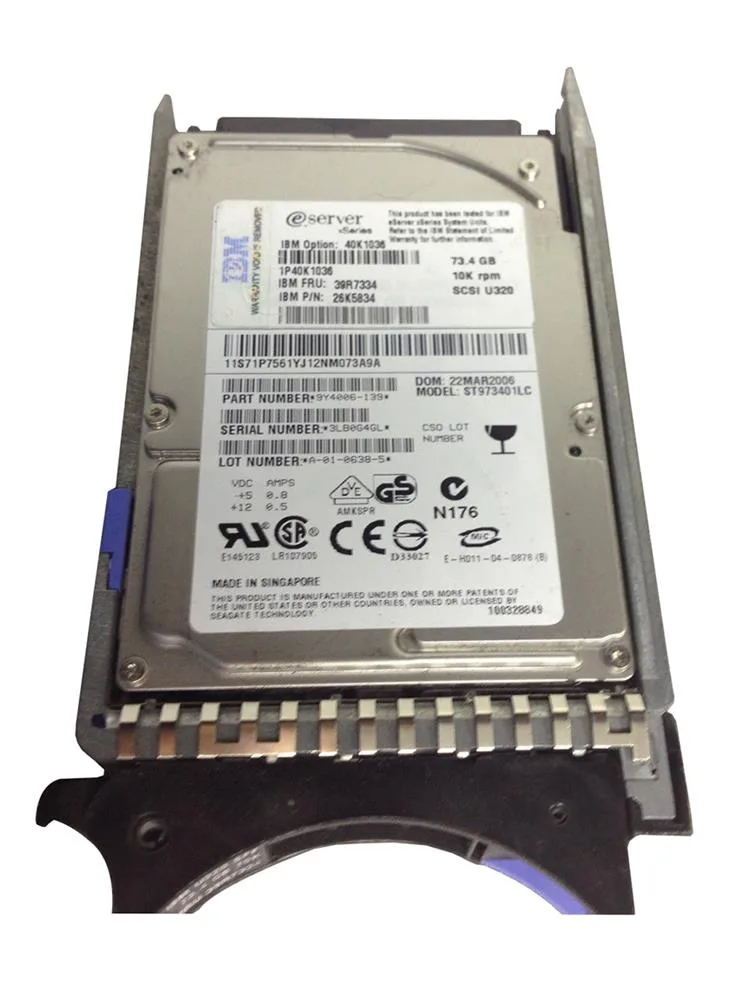 26K5834 - IBM 73GB 10000RPM Ultra 320 SCSI 2.5-inch Hard Drive