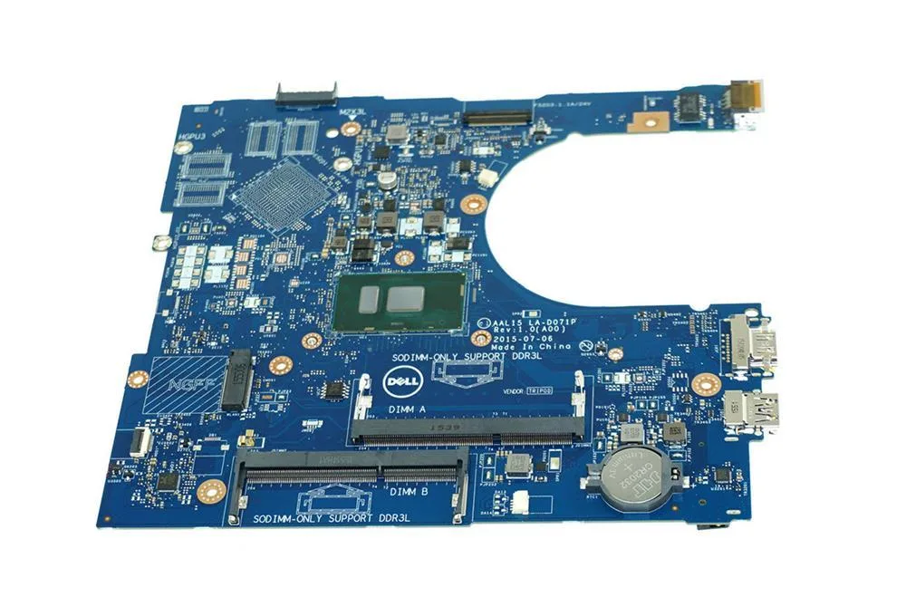 27G19 - Dell System Board (Motherboard) with Intel I3-6100U 2.30GHz CPU for Inspiron 15 5559 Laptop