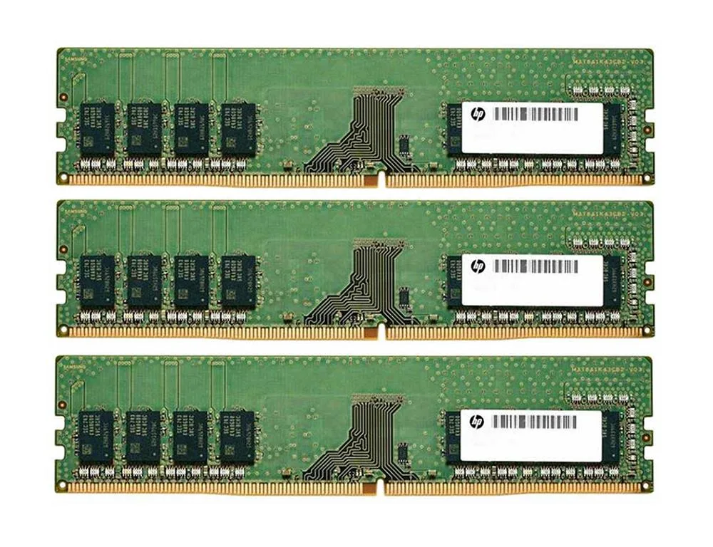 28A47AV - HP 24GB Kit (3X8GB) DDR4-3200MHz PC4-25600 ECC Unbuffered CL22 288-Pin UDIMM 1.2V Single Rank Memory
