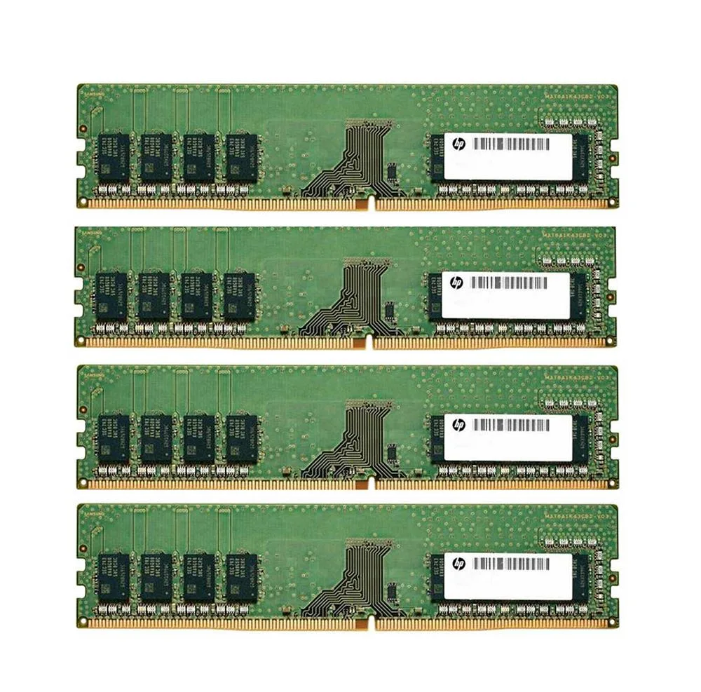 28A51AV - HP 32GB Kit (4X8GB) DDR4-3200MHz PC4-25600 ECC Unbuffered CL22 288-Pin UDIMM 1.2V Single Rank Memory