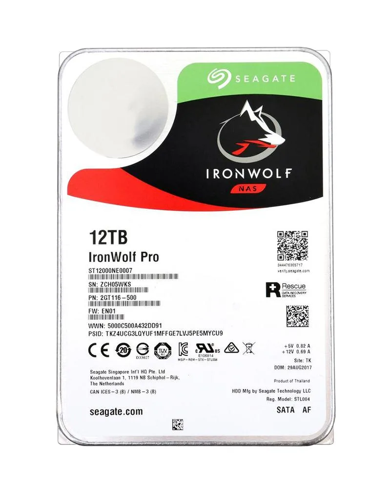 2GT116-500 - Seagate IronWolf Pro 12TB 7200RPM SATA 6Gb/s 256MB Cache 3.5-inch Hard Drive