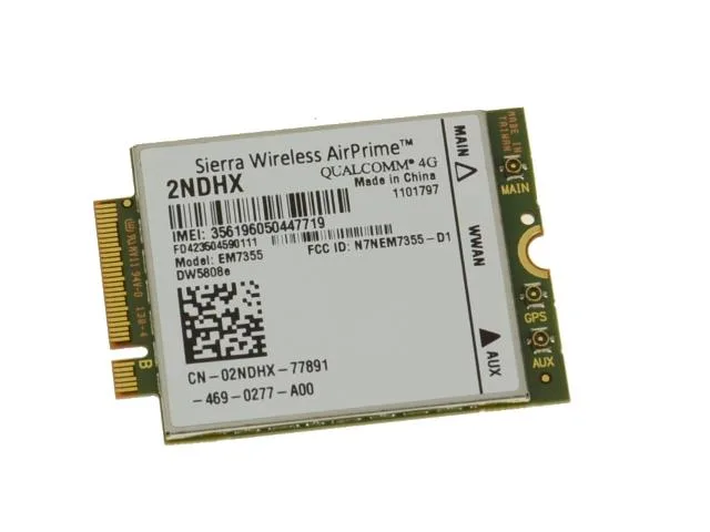 2NDHX - Dell Wireless DW5808E M.2 Mobile Broadband 4G LTE WWAN Network Card