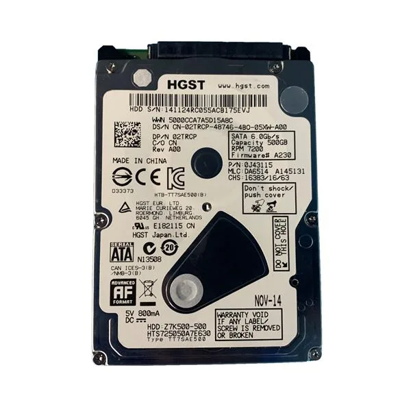 2TRCP - Dell 500GB 7200RPM SATA 2.5-inch Laptop hard Drive for Latitude 5250Hard Drive
