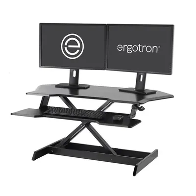33-468-921 - Ergotron WorkFit Corner Standing Desk Converter Sit-Stand Desk Workstation - Black