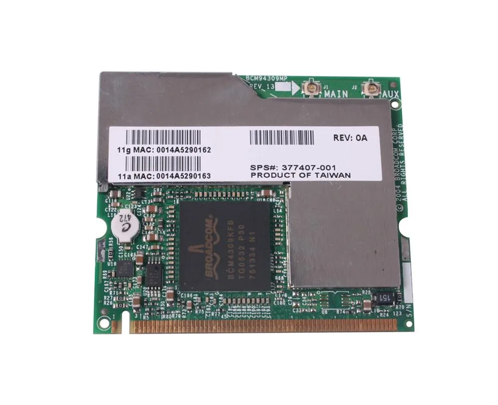377407-001 - HP Mini PCI 802.11a/b/g Wireless Lan Card (WLAN) for NX6115 and NX6125 Business Notebook PCs