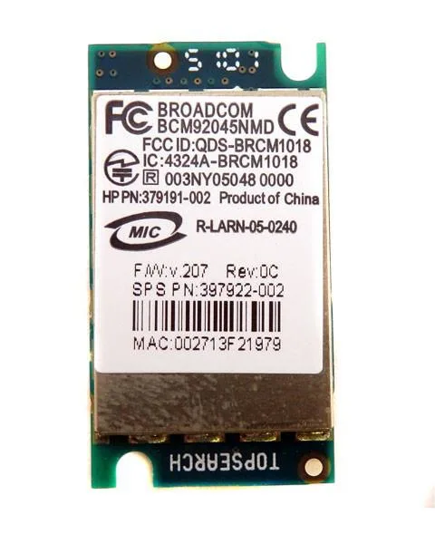 HP 379191-002 Integrated Wireless Bluetooth 2.0 Module for Pavilion DV2000 / DV6000 / DV9000 / TX1000