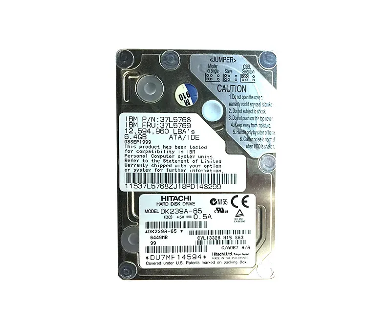 37L5769 - IBM 6.4GB 4200RPM ATA-33 512KB Cache 2.5-inch Hard Drive