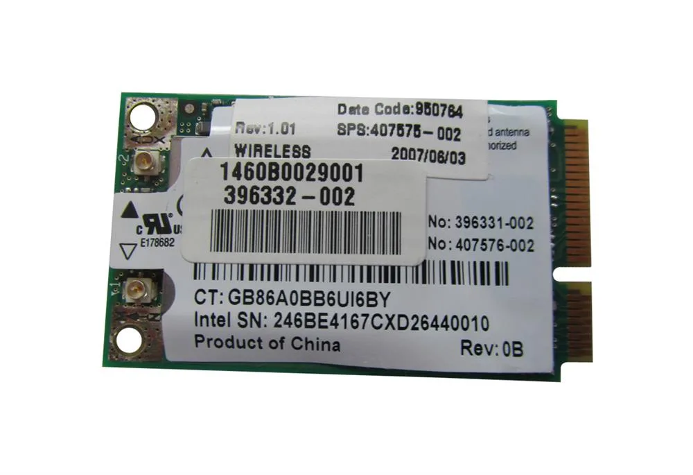 394462-002 - HP Mini PCI 802.11b/g Titus Wireless Lan Card (WLAN) for Pavilion ze2000Z CTO FF Notebook