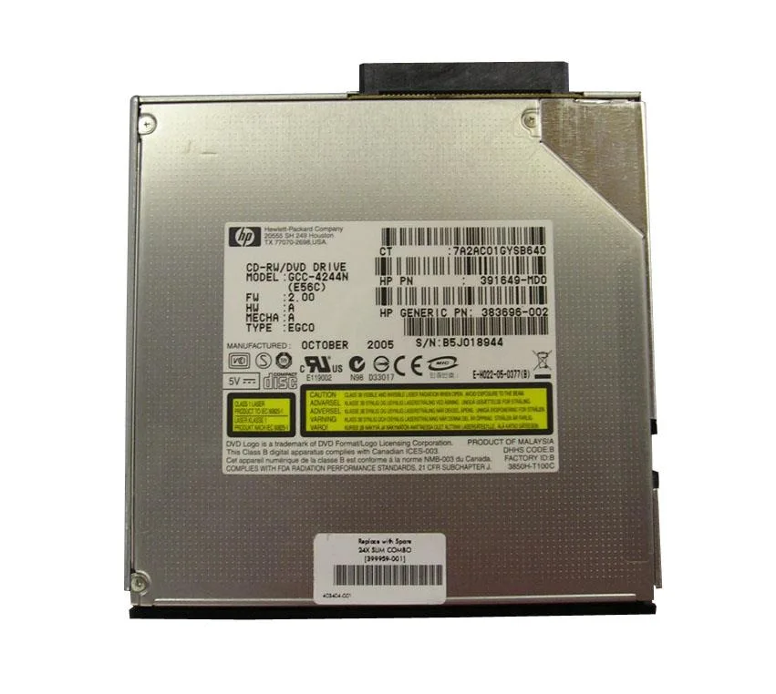 399959-001 - HP 24x16x24x8x Speed CD-RW/DVD-ROM IDE SlimLine Combo Optical Drive