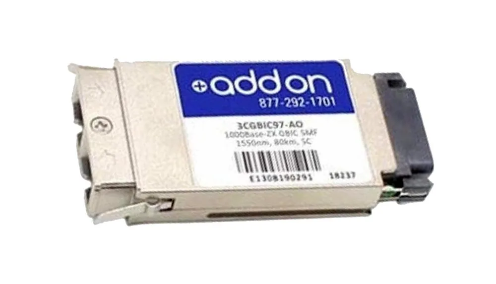 3CGBIC97AO - Addonics 1000Base-ZX GBIC Single-mode Fiber 1550nm 80km Sc Transceiver Module