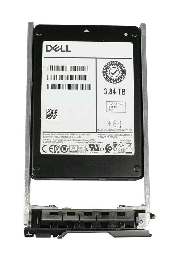 400-ATHX - Dell 3.84TB Triple-Level Cell (TLC) SAS 12Gb/s Hot-Swappable Read Intensive 2.5-inch Solid State Drive with 3.5-inch Hybrid Carrier