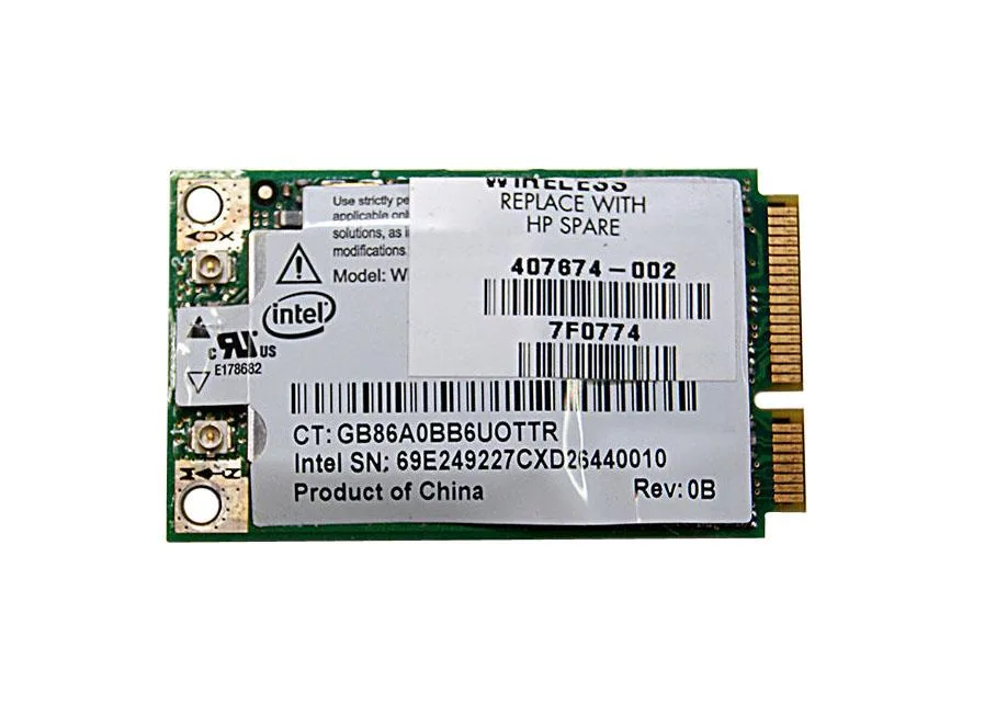 407674-002 - HP Mini PCI 802.11a/b/g Gl Embedded Wireless Lan Card (WLAN) With Bluetooth (broadcom 2)