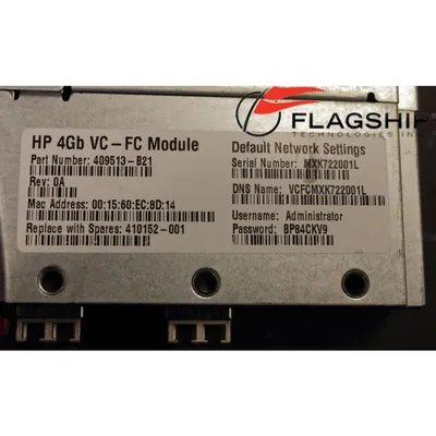 409513R-B22-RMKT-BLC - HP 4GB Virtual Connect 4-Ports Fibre Channel Module for c-Class BladeSystem