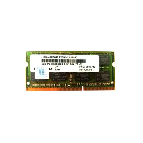 41R0642 - IBM Lenovo 4GB DDR3-1333MHz PC3-10600 Non-ECC Unbuffered CL9 204-Pin SoDimm Dual Rank Memory Module